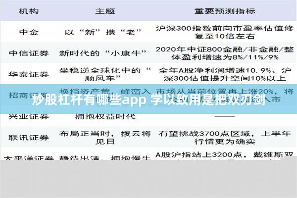 炒股杠杆有哪些app 学以致用是把双刃剑