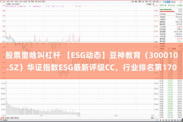 股票里啥叫杠杆 【ESG动态】豆神教育（300010.SZ）华证指数ESG最新评级CC，行业排名第170